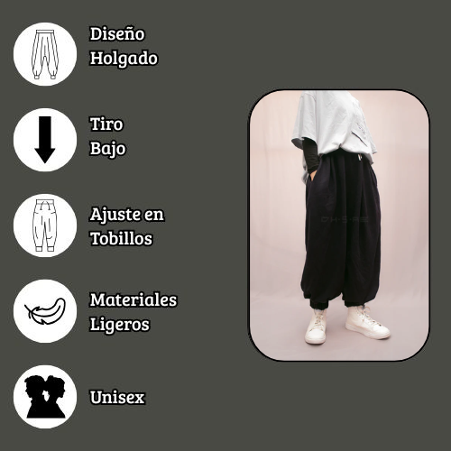 Harem pants negro - Movimiento libre, estilo natural