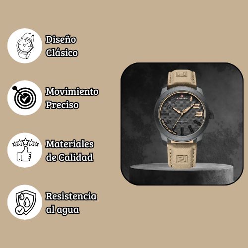 Reloj NaviForce Three marrón