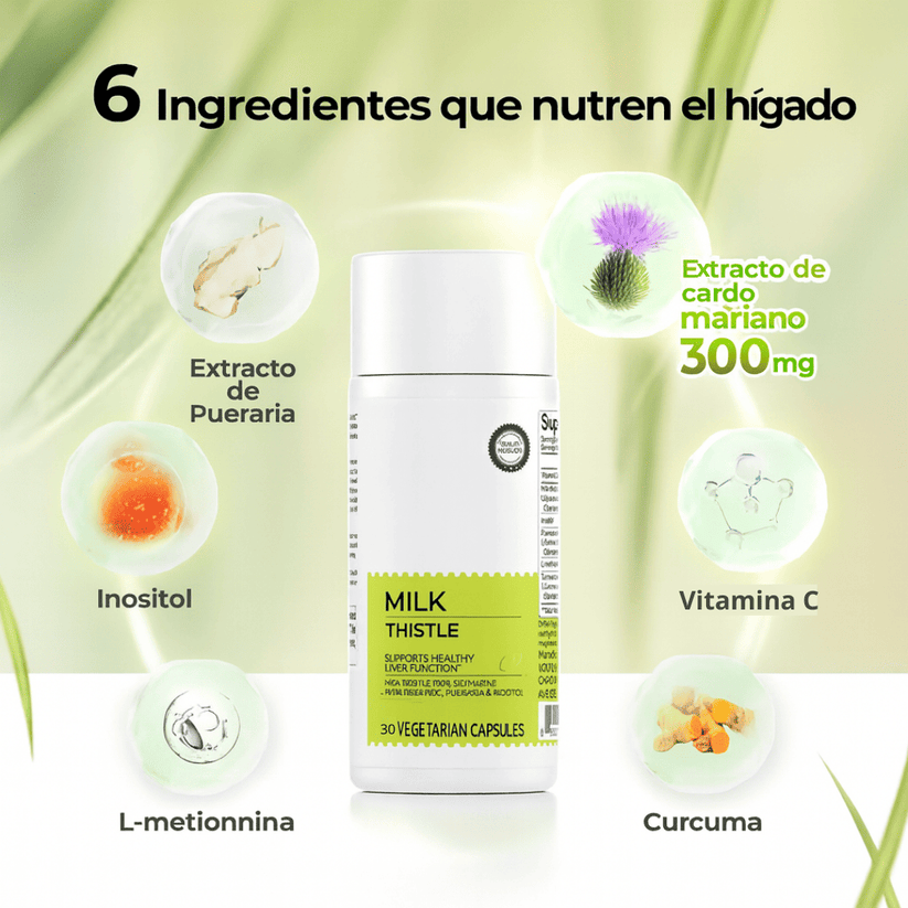 Detox Hepatico Natural para el hígado con Cardo Mariano y Cúrcuma