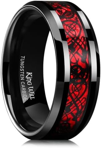 Anillo de tungsteno rojo