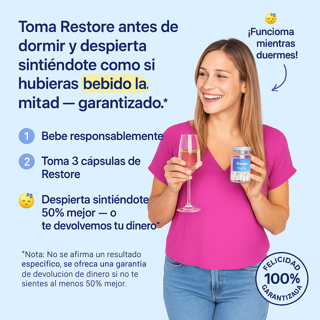 CHEERS CÁPSULA #1 CONTRA LA RESACA - ALIVIO PARA EL DÍA SIGUIENTE