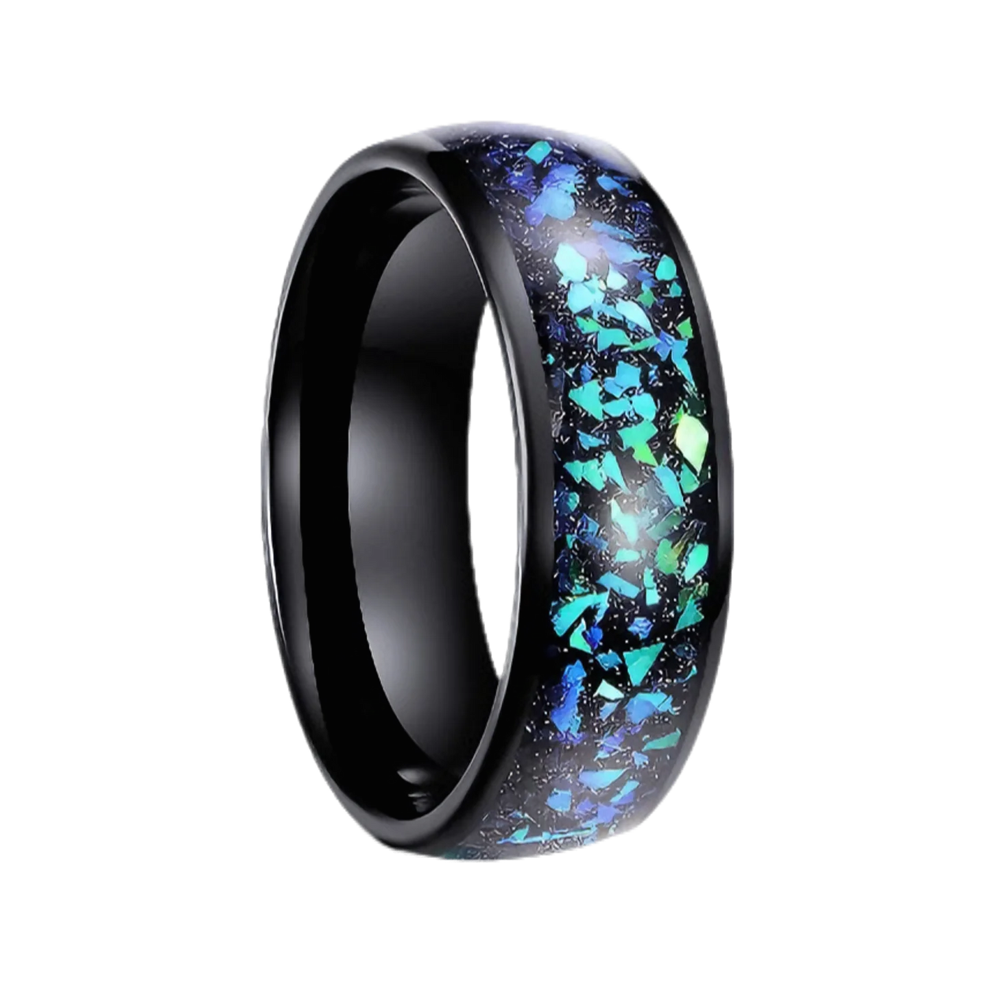 Anillo tungsteno aurora boreal