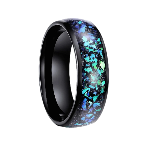 Anillo tungsteno aurora boreal