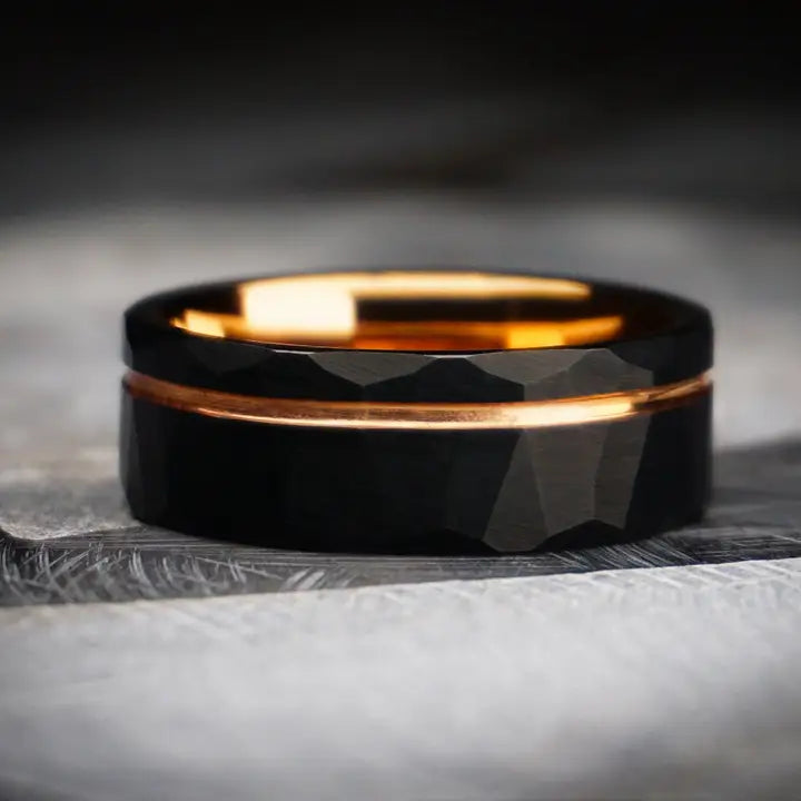 Anillo de tungsteno Golden rose