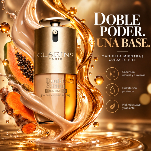 DOUBLE SERUM FOUNDATION - La primera fórmula 2 EN 1 maquillaje y tratamiento antiedad
