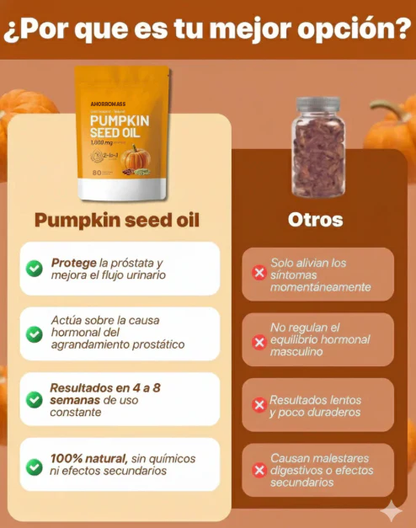 Pumpkin Seed Oil - Aceite puro de semilla de calabaza /Apoya la salud prostática naturalmente TIKTOK