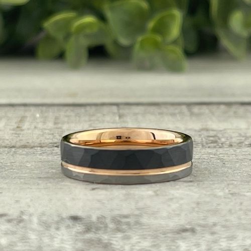 Anillo de tungsteno Golden rose