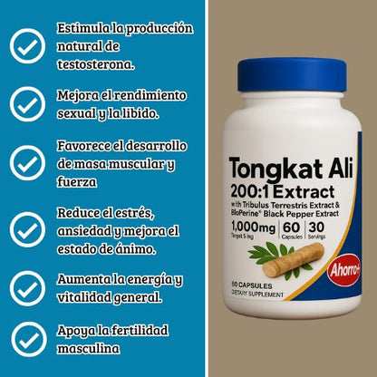 TONGKAT ALI - MEJORA ENERGIA FISICA