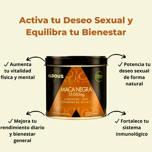 Revitaliza tu Energía y Deseo Sexual con Maca Negra - 100 cápsulas