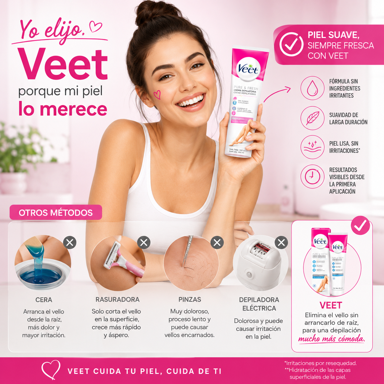 Crema Veet - Depilación al instante