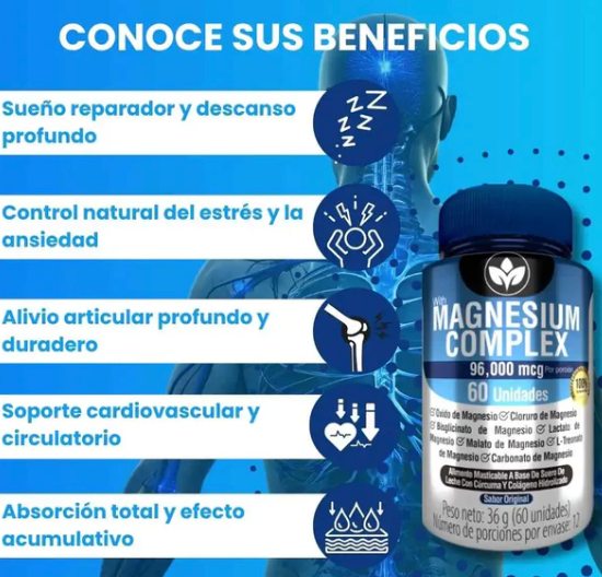 Magnesium Complex® 7 Tipos de Magnesio/Energía, descanso y rendimiento en equilibrio