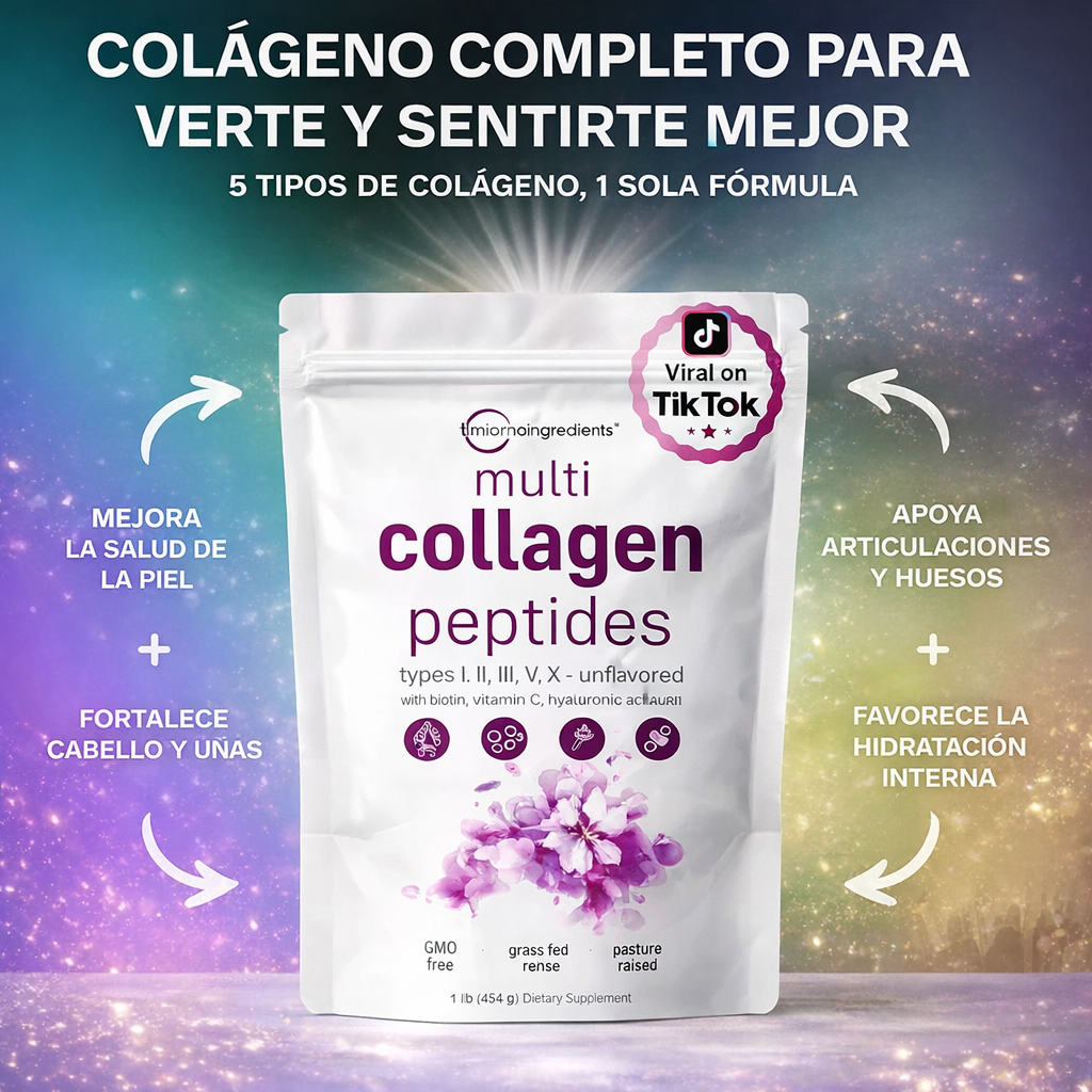 Multi collagen peptides - ¡Cabello y Uñas Sanas, Salud juvenil en 3 Días!