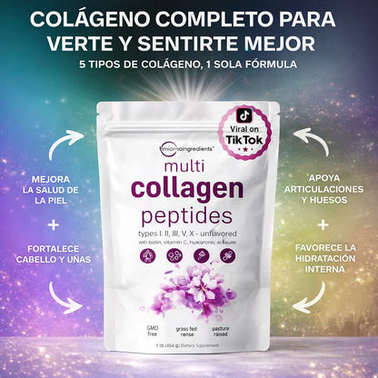 Multi collagen peptides - ¡Cabello y Uñas Sanas, Salud juvenil en 3 Días!