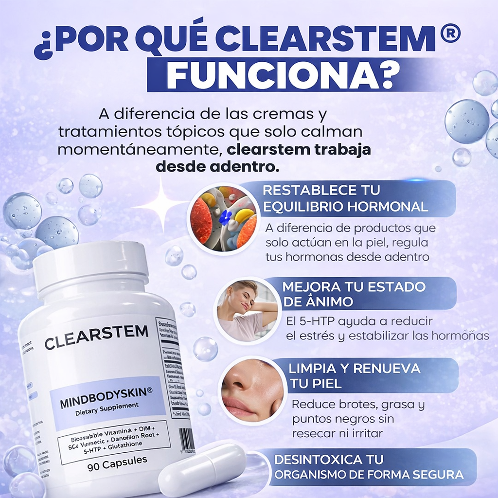 CLREARSTEM - ADIÓS ACNE HORMONAL- PIEL SIN BROTES