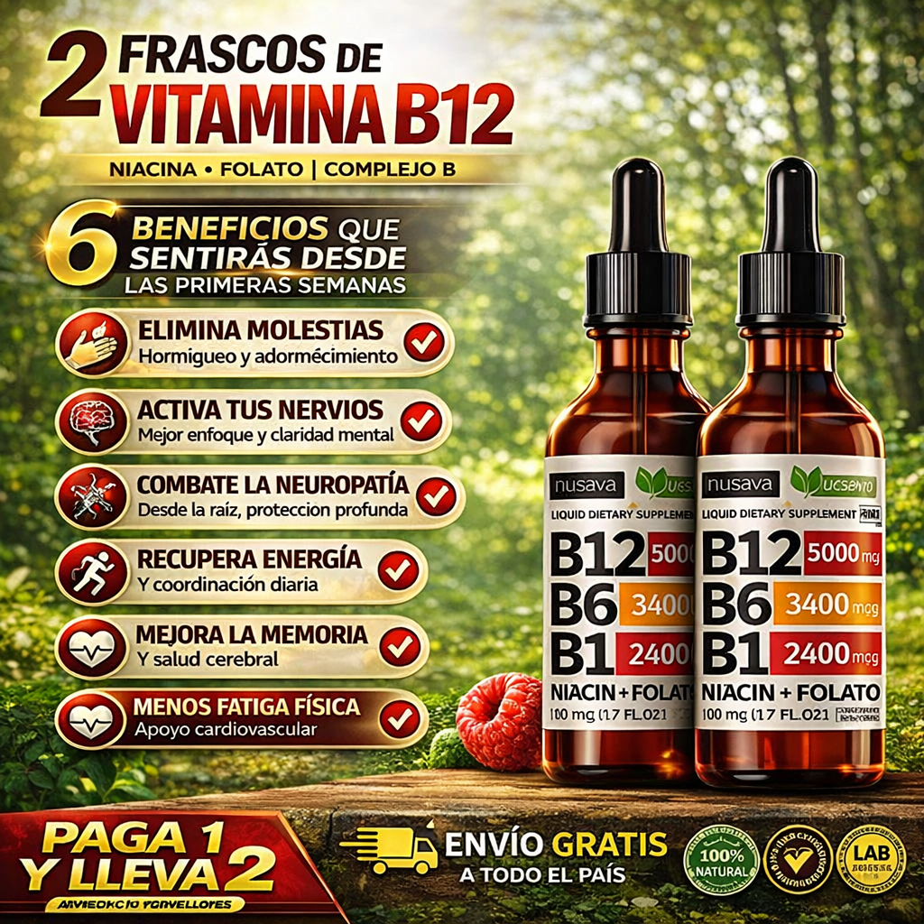 Gotas Vitamina B12 5 en 1 (OFERTA 2X1) - Recupera la confianza en ti mismo