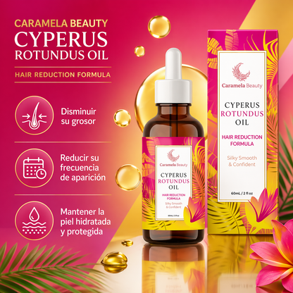 Aceite de Cyperus Rotundus para la reducción del vello natural no deseado y suaviza tu piel