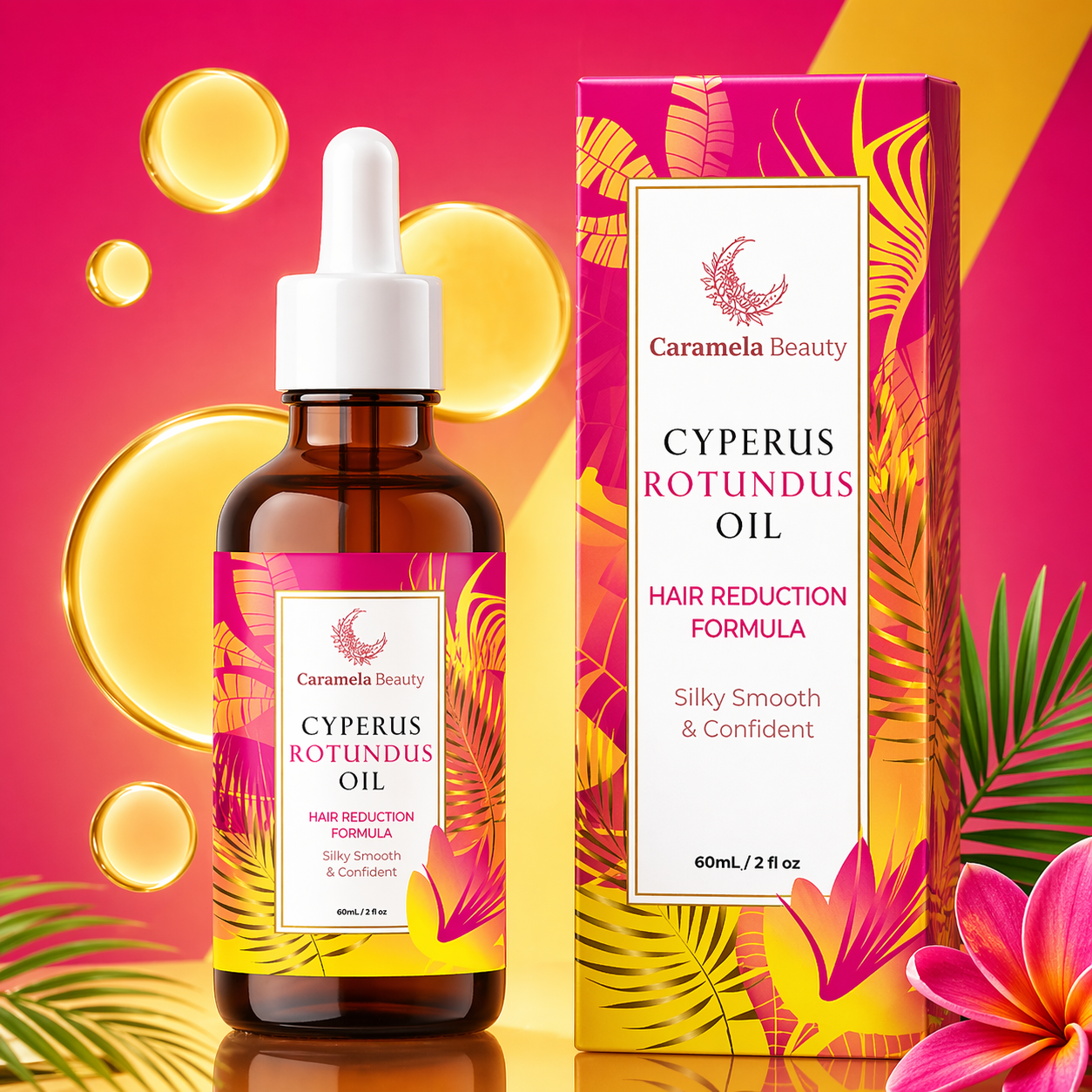 Aceite de Cyperus Rotundus para la reducción del vello natural no deseado y suaviza tu piel