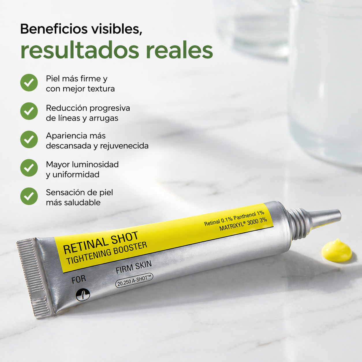 Retinal Shot® - Piel de cristal en con un solo producto, Reafirma e Ilumina tu Piel al Instante